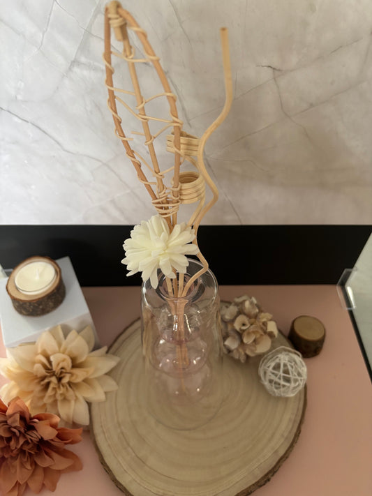 Diffuseur en verre double vitré à trois boules "rose"