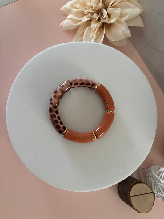 🍂 Bracelet Terre Sauvage — léopard & terracotta