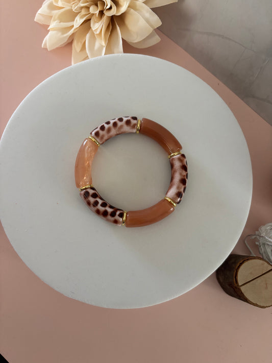 🐆 Bracelet Fauve — imprimé léopard & caramel
