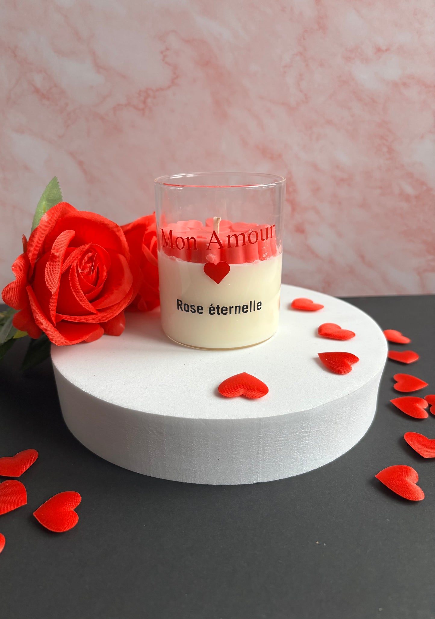 Bougie Rose éternelle