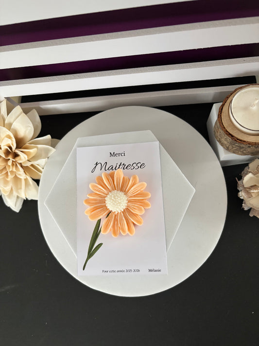 Fondant Fleur Mandarine " Merci maitresse"