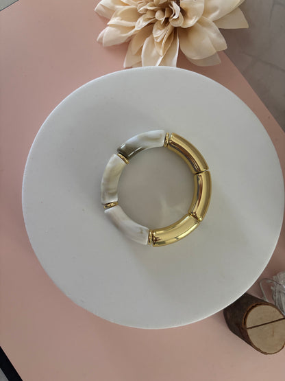 🤍 Bracelet Éclat Ivoire — ivoire & doré