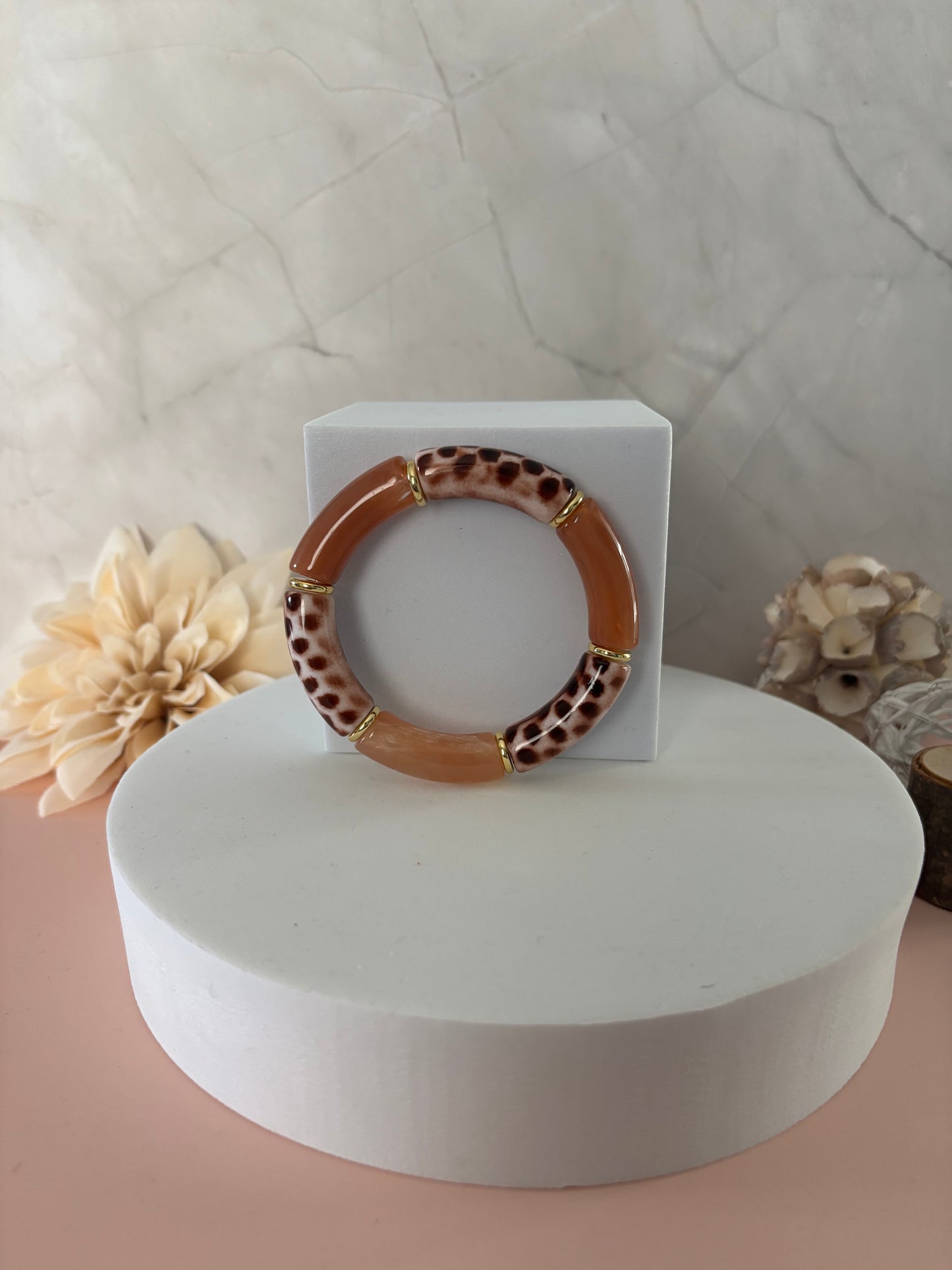 🐆 Bracelet Fauve — imprimé léopard & caramel