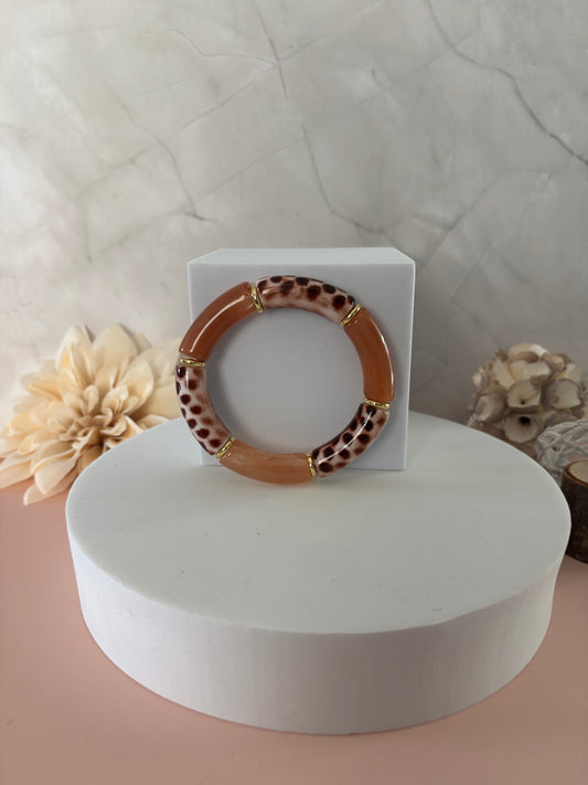 🐆 Bracelet Fauve — imprimé léopard & caramel