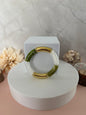 🌿 Bracelet Jardin d’Ivoire — vert, blanc ivoire & doré